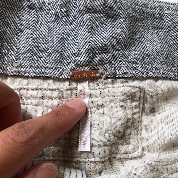 2/2 FREE PEOPLE LINEN PANTS WHITER ! - Picture 3 of 7